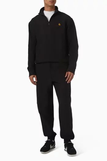 Half Zip American Script Sweatshirt in Cotton