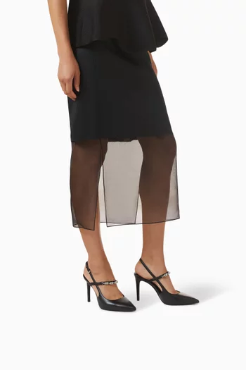 حذاء كلاسيك دينا فليكس بسير خلفي وكعب 95 مم جلد