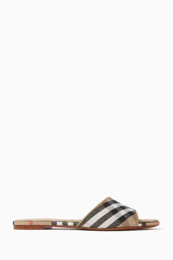 Sloane Check Slides in Canvas