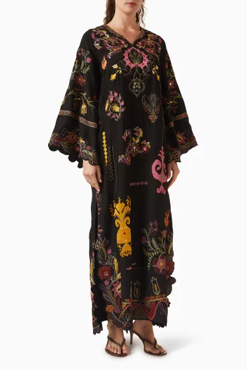 Embroidered Kaftan in Khaadi Silk