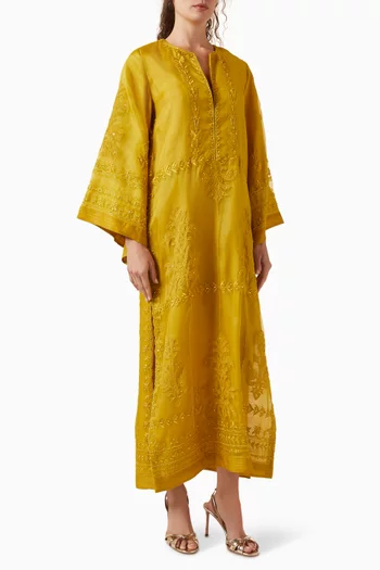 Embroidered Kaftan in Organza