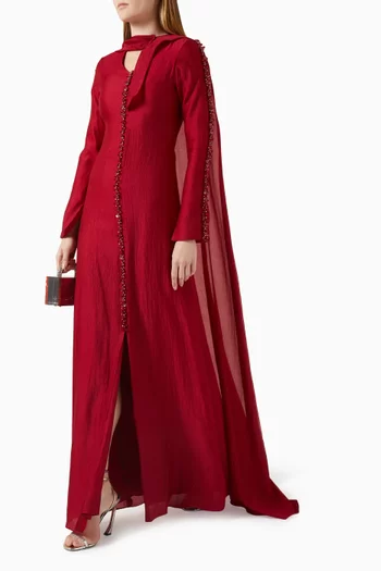 فستان ستارليت بكاب وتطريزات