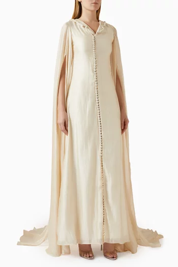 فستان ديزيرت روز بأكمام بنمط كاب