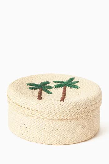 Palm Trees Bread Basket with Cover