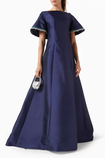 فستان سهرة ايلم مزين بتطريزات بالخرز