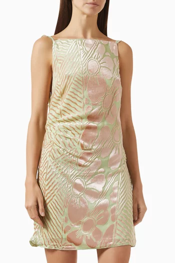 فستان فينتورا قصير مزيج فيسكوز