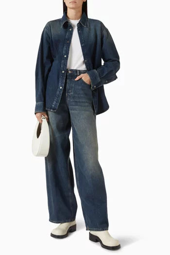 بنطال جينز بيثاني بقصة ساق واسعة دينم