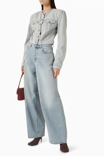 بنطال جينز بيثاني بقصة ساق واسعة دينم