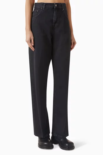 بنطال جينز بوني بقصة ساق مستقيمة دينم