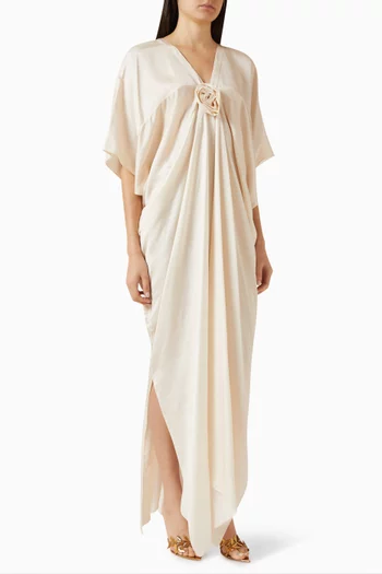 قفطان مزين بدرابيه وزهرة