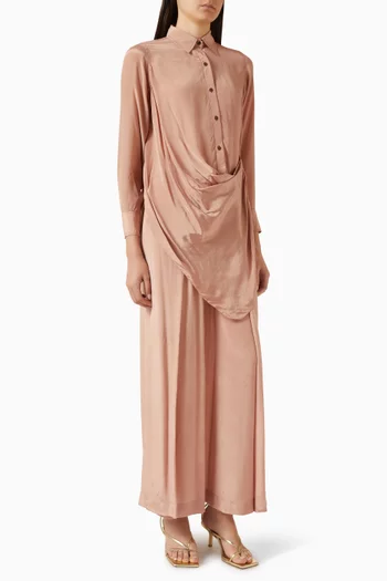 Draped Shirt & Pants Set
