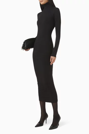 فستان ليديا متوسط الطول بقصة ضيقة جيرسيه