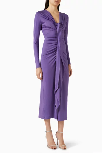 فستان برباط وكشكش