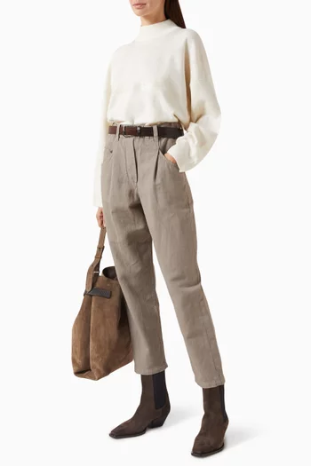 بنطال بخمسة جيوب مزيج قطن