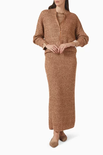 Dazzling Braided Maxi Skirt in Knit