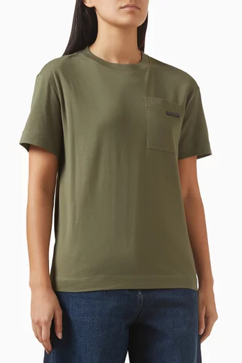 تي شيرت مطرز بخرز مونيلي قطن وجيرسيه