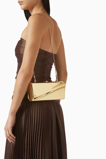 Ripple Clutch Bag in Gold-tone Metal