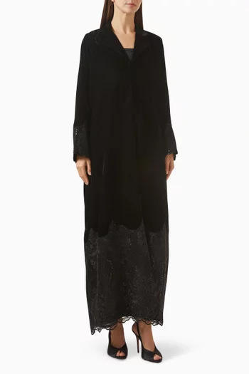 Lace-embroidered Abaya