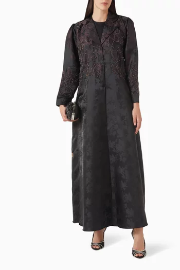 Bead-embellished Abaya in Jacquard