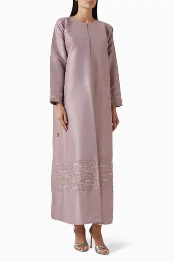 عباية مطرز بالخرز ستان