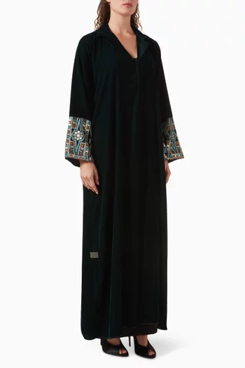 Bead-embellished Abaya in Velvet