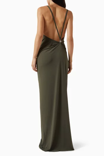 Draped Open-back Gown