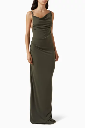 Draped Open-back Gown