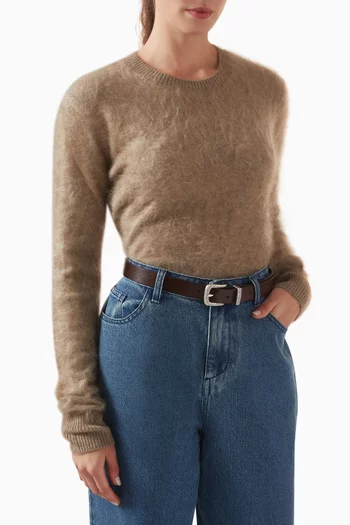 A SLEEK 3 PIECE SILVER WESTERN BUCKLE WITH ENGRAVED DETAILING AND EXTRA LONG BELT STRAP TO WEAR MULTIPLE WAYS  IN LEATHER 25MM:Dark Brown:L|219147264