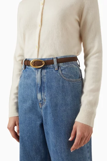 حزام أورجانيك بتصميم بإبزيم بيضاوي شعر مهر