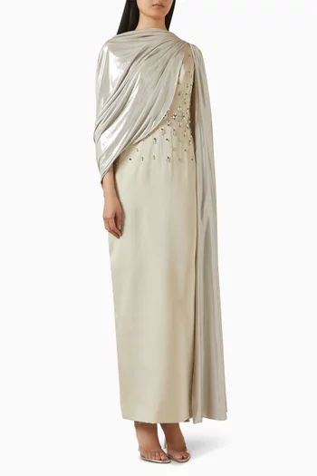 Beetle Embellished Drape Dress
