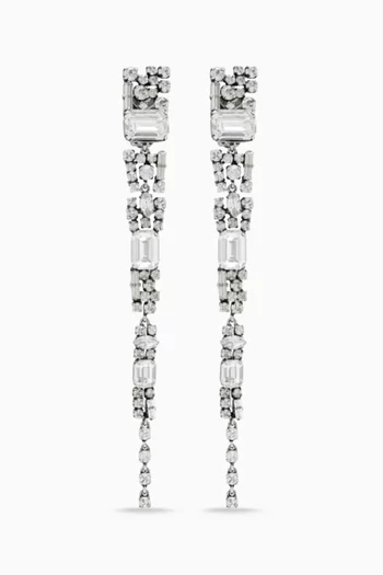 Crystal Icicle Earrings in Brass