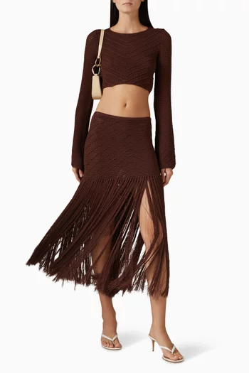 Edna Knit Fringe Skirt