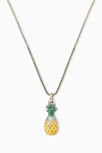 Pineapple Necklace in Enamel & Metal