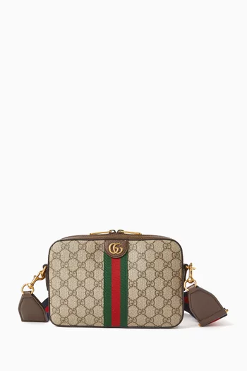 حقيبة كروس أوفيديا صغيرة قنب سوبريم بشعار حرفي GG