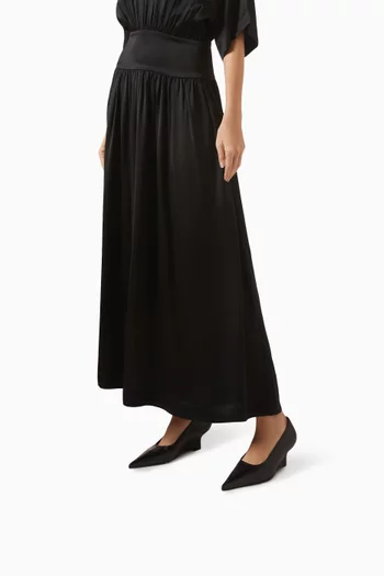 حذاء كلاسيك شارب بكعب ويدج 55 مم جلد