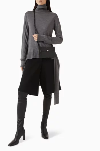 حقيبة كروس بحزام جلد بنقشة جلد التمساح