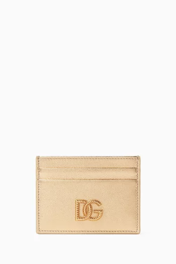 DG Card Holder in Metallic Leather