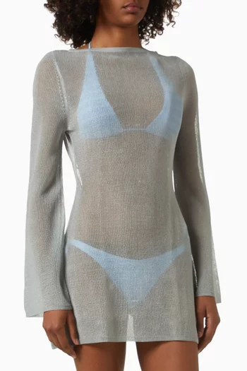 فستان سياج قصير للارتداء فوق ملابس السباحة