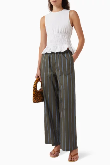 بلوزة كولفر بحافة بتصميم جرس قطن