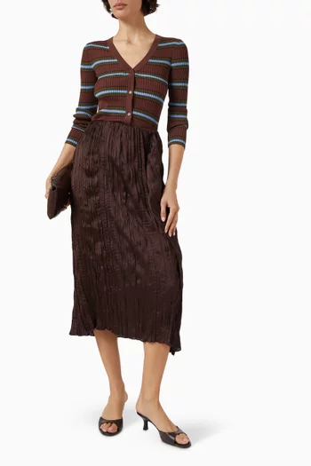 سترة كارغو بنقشة مخططة مزيج فيسكوز