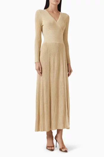 Faux-wrap Dress in Rib-knit