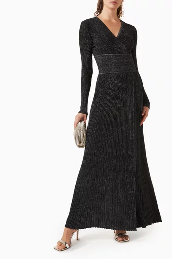 Faux-wrap Dress in Rib-knit