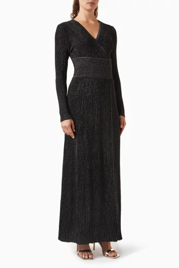 Faux-wrap Dress in Rib-knit