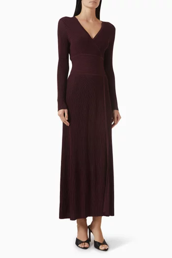 Faux-wrap Dress in Rib-knit