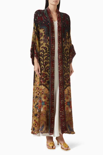 Printed Kimono in Silk Velvet