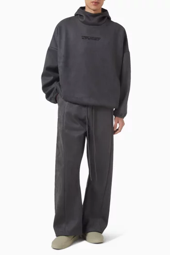 بنطال بحافة واسعة صوف بملمس شمواه