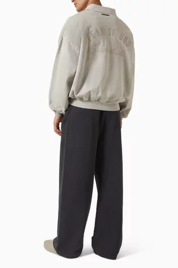 Embroidered Classic Polo Sweatshirt in Cotton