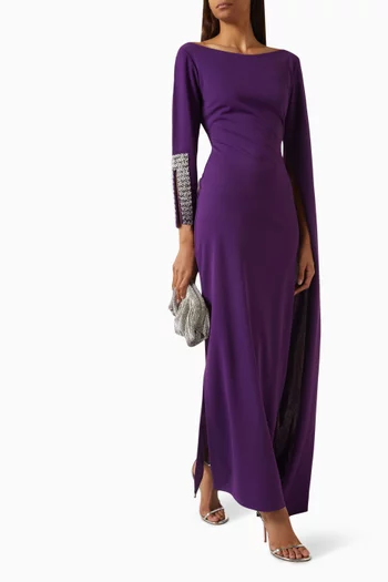 Crystal-embellished Slit Dress