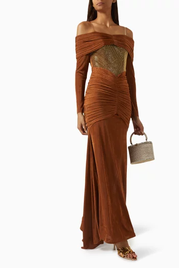 Off-shoulder Maxi Dress