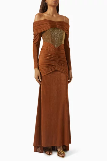Off-shoulder Maxi Dress